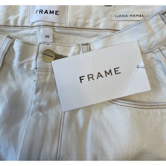 Frame Denim x Ilona Hamer High Straight Leg Jeans Women Size 26 Blanc Ivory NWT - Picture 7 of 8